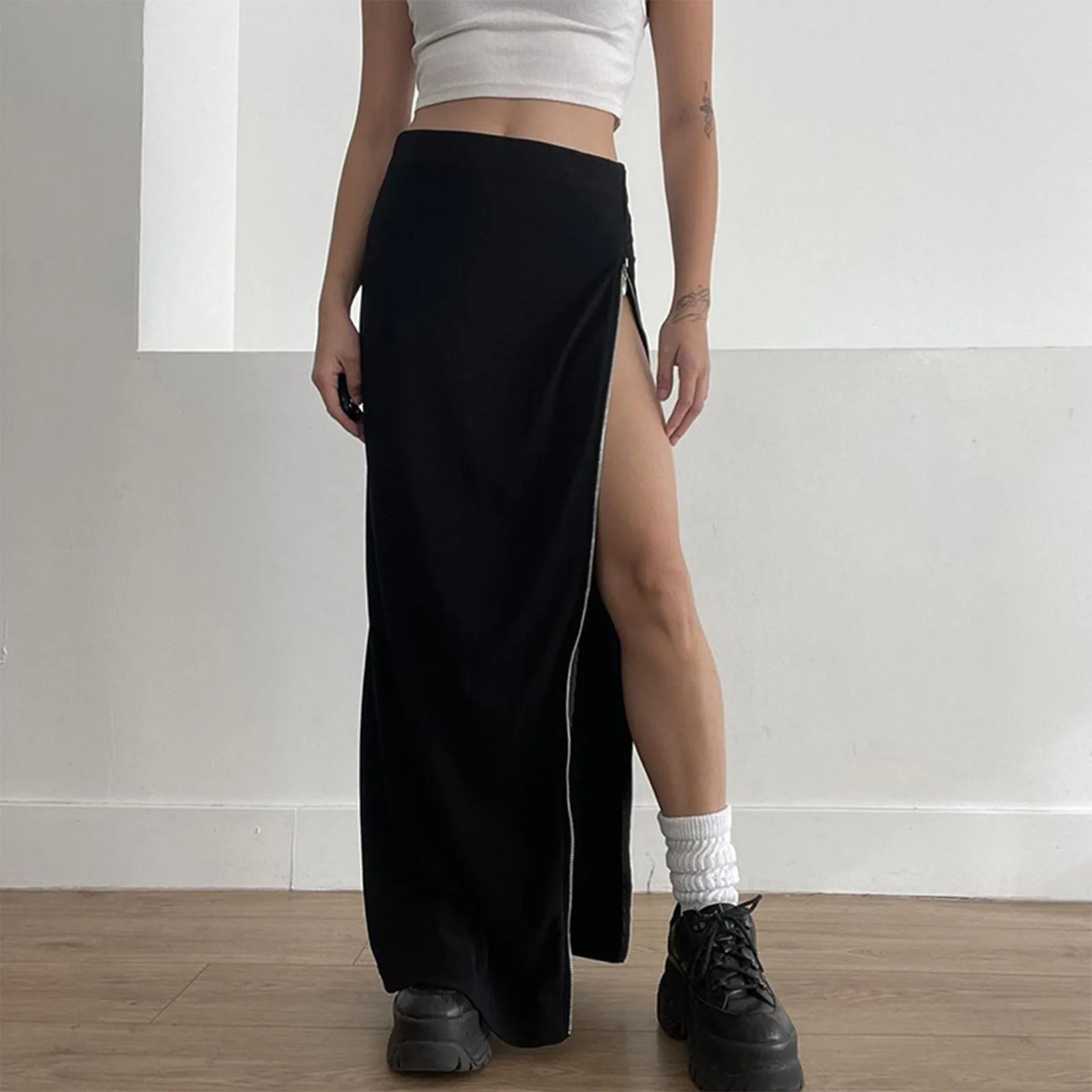 Women's Personalized Side Zipper Panel Split Skirt Slim Fit Straight Tube Solid Color Work Dress Saias Femininas юбка женская
Women's Personalized Side Zipper Panel Split Skirt Slim Fit Straight Tube Solid Color Work Dress Saias Femininas юбка женская