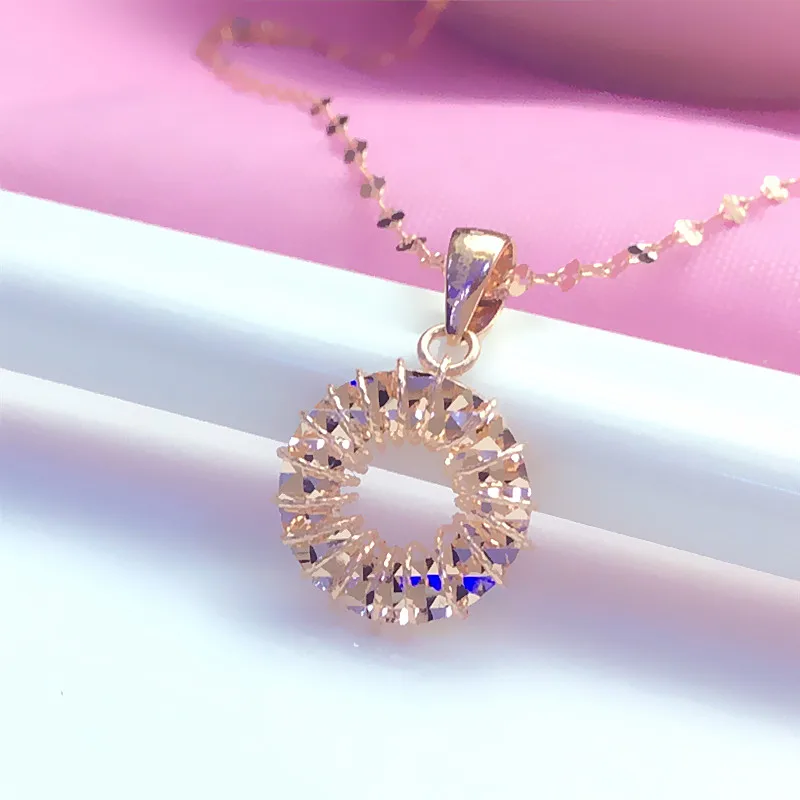 585 purple gold geometric necklace for women line sense circle pendant fashion plated 14K color gold new in engagement jewelry
585 purple gold geometric necklace for women line sense circle pendant fashion plated 14K color gold new in engagement jewelry