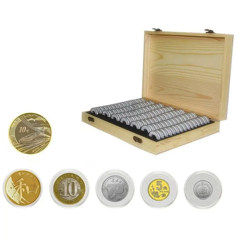 Commemorative Coin Protection Container Coins Collection Home Wooden Storage Box Coin Display Case For 1821252730mm
Commemorative Coin Protection Container Coins Collection Home Wooden Storage Box Coin Display Case For 1821252730mm