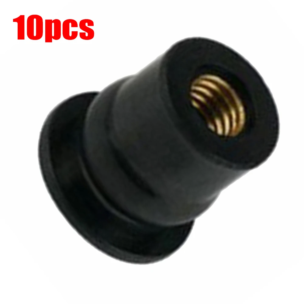 

10X Motorcycle M6 Metric Rubber Well Nuts Universal Neoprene 6mm Nuts Damper Panel Fixing Windscreen Fairing Cowls Retainer Nuts