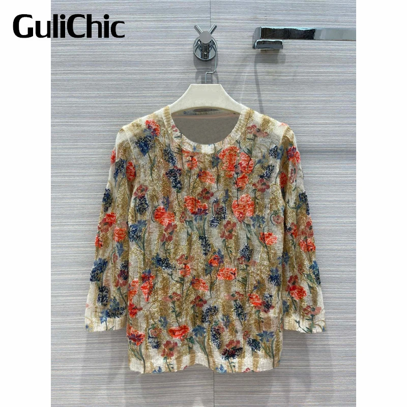 7.28 GuliChic Women Temperament Embroidery Flower Pattern Hollow Out Cashmere Knitted Thin Pullover Knitwear
7.28 GuliChic Women Temperament Embroidery Flower Pattern Hollow Out Cashmere Knitted Thin Pullover Knitwear
