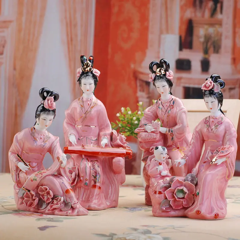 Chinese Jingdezhen Classic Ladies Ceramic Ornaments Home Room Desk Porcelain Figurines Crafts Cabinet Store Sculpture Decoration
Chinese Jingdezhen Classic Ladies Ceramic Ornaments Home Room Desk Porcelain Figurines Crafts Cabinet Store Sculpture Decoration