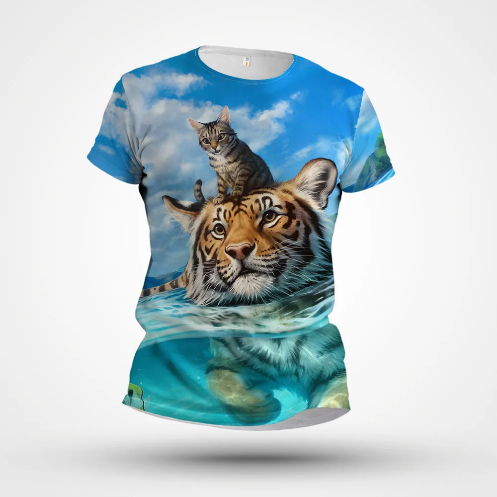 2023 Men's T Shirts Summer New 3D Animal Cat/Tiger Print Cool Funny Top T Shirt Men O Neck Short Sleeve Fashion Men XS-6XL
2023 Men's T Shirts Summer New 3D Animal Cat/Tiger Print Cool Funny Top T Shirt Men O Neck Short Sleeve Fashion Men XS-6XL