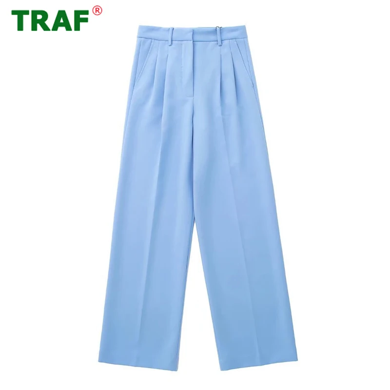 TRAF Blue Wide Leg Pants Women Zar Mid Waisted Trousers Women Vintage Pleated Baggy Pants for Women Aesthetic Office Woman Pants
TRAF Blue Wide Leg Pants Women Zar Mid Waisted Trousers Women Vintage Pleated Baggy Pants for Women Aesthetic Office Woman Pants