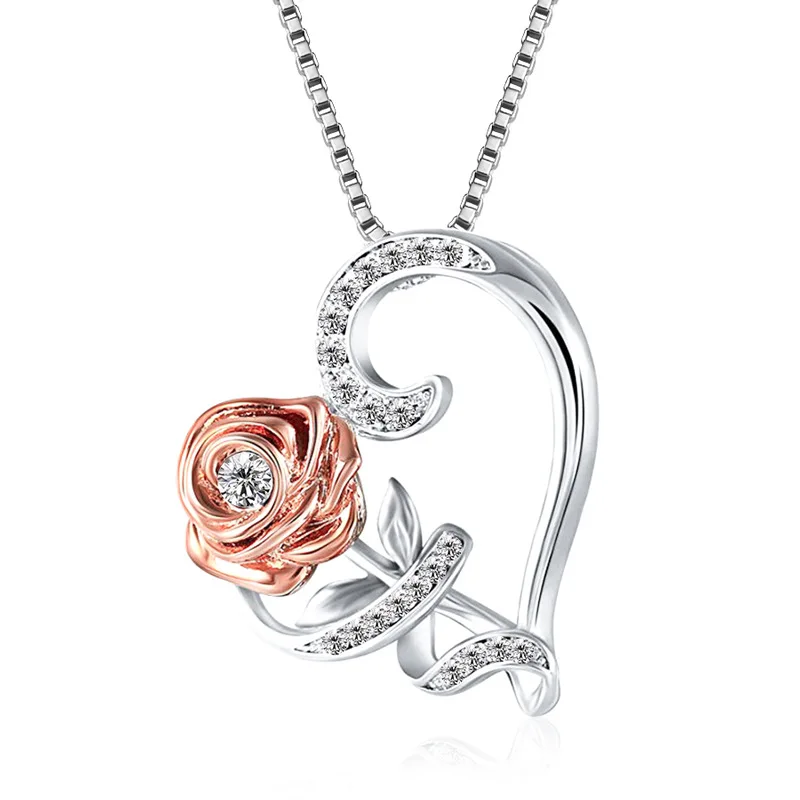 Couple Rose Heart Shaped Pendant Necklace for Women Elegant Jewelry Banquet Accessories Wedding Valentine's Day Anniversary Gift
Couple Rose Heart Shaped Pendant Necklace for Women Elegant Jewelry Banquet Accessories Wedding Valentine's Day Anniversary Gift