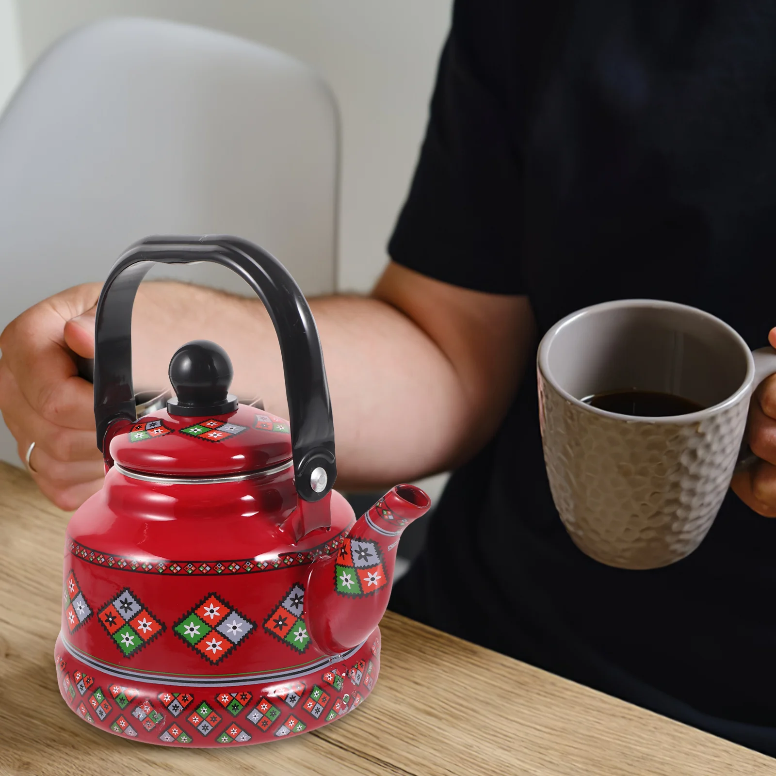 Enamel Water Kettle Tea Kettle Stovetop Enameled Teakettle Vintage Tea Pot with Handle
Enamel Water Kettle Tea Kettle Stovetop Enameled Teakettle Vintage Tea Pot with Handle