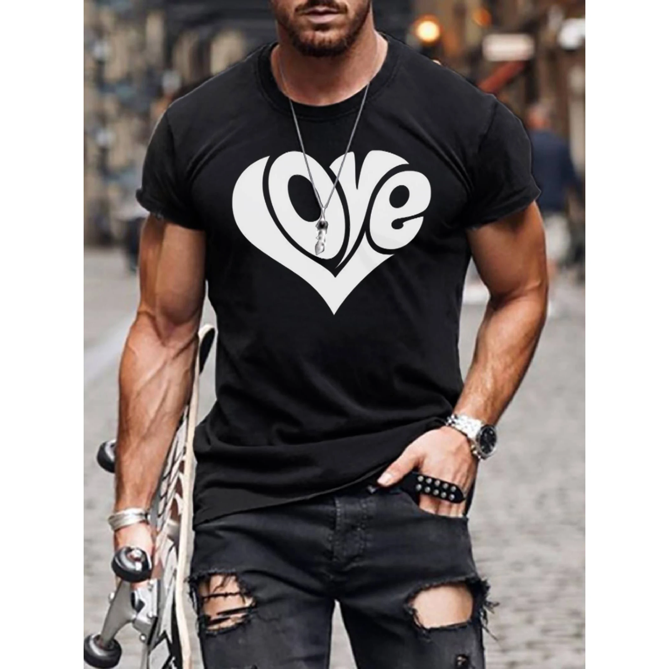 Badassdude Love Letter Printing Men's Casual Fashion T-shirt
Badassdude Love Letter Printing Men's Casual Fashion T-shirt