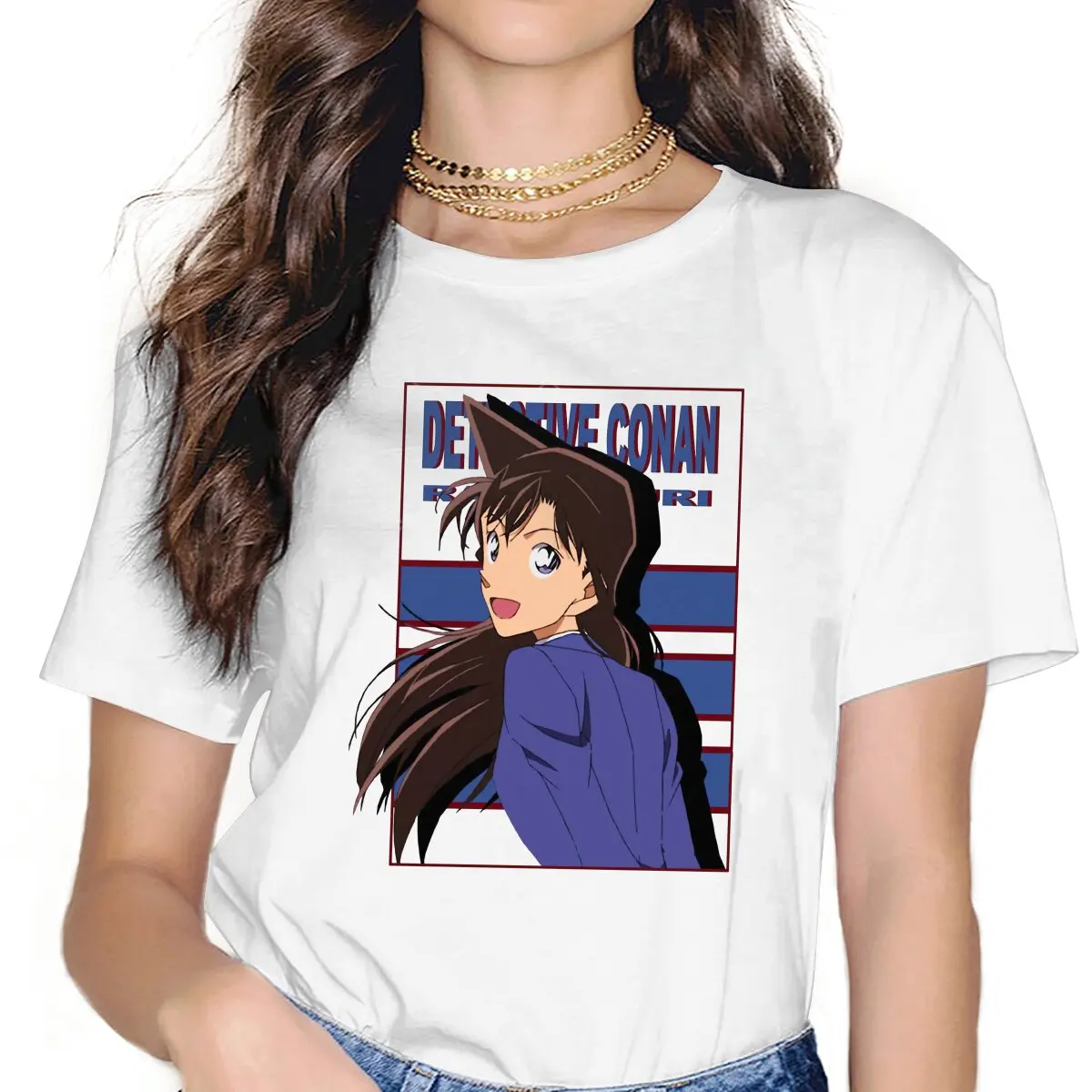 

RAN MOURI Anime Detective Conan Women T Shirt Fibre Grunge Unisex Crewneck TShirt Harajuku