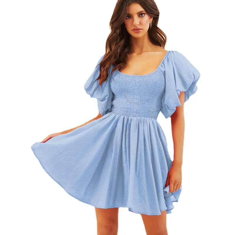 Square Neck Lantern Dress Short Sleeve Elegant Dress Solid Elegant Dress Spring Summer Dress French Premium Short Dress
Square Neck Lantern Dress Short Sleeve Elegant Dress Solid Elegant Dress Spring Summer Dress French Premium Short Dress
