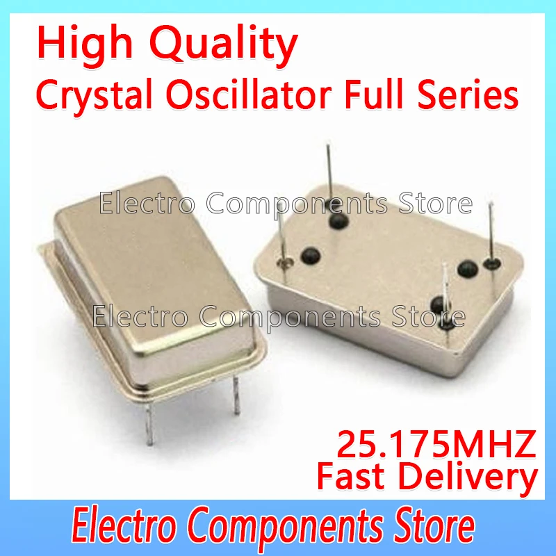 2PCS/Lot 25.175MHz Crystal Oscillator Throught Hole Active Crystal 25.175M OSC DIP-4 Rectangular Clock Vibration Full Size 4Pin
2PCS/Lot 25.175MHz Crystal Oscillator Throught Hole Active Crystal 25.175M OSC DIP-4 Rectangular Clock Vibration Full Size 4Pin