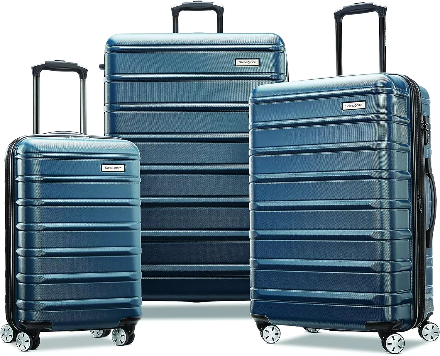 

Samsonite Omni 2 жесткий расширяемый чемодан с колесами-спиннером, набор из 3 предметов (20/24/28), Nova Teal
