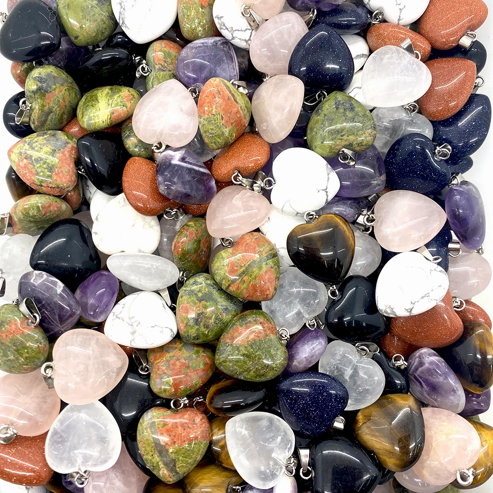 Natural Tiger Eye Stone Heart Pendants Agates Amethyst Golden Sandstone Unakite Charms DIY Necklace Earrings Jewelry Women Gift
Natural Tiger Eye Stone Heart Pendants Agates Amethyst Golden Sandstone Unakite Charms DIY Necklace Earrings Jewelry Women Gift