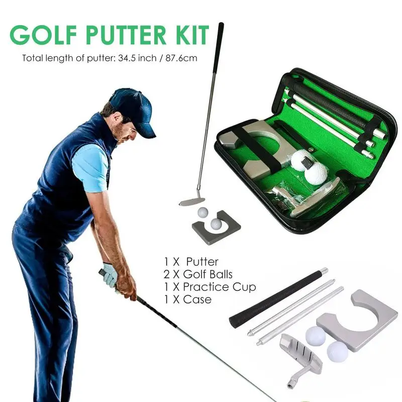 Practice Putter Set Portable Golf Putter Set With Ball Hole-Cup Golf Training Putter Kit Golf Putter Set For Travel Indoor Golf
Practice Putter Set Portable Golf Putter Set With Ball Hole-Cup Golf Training Putter Kit Golf Putter Set For Travel Indoor Golf