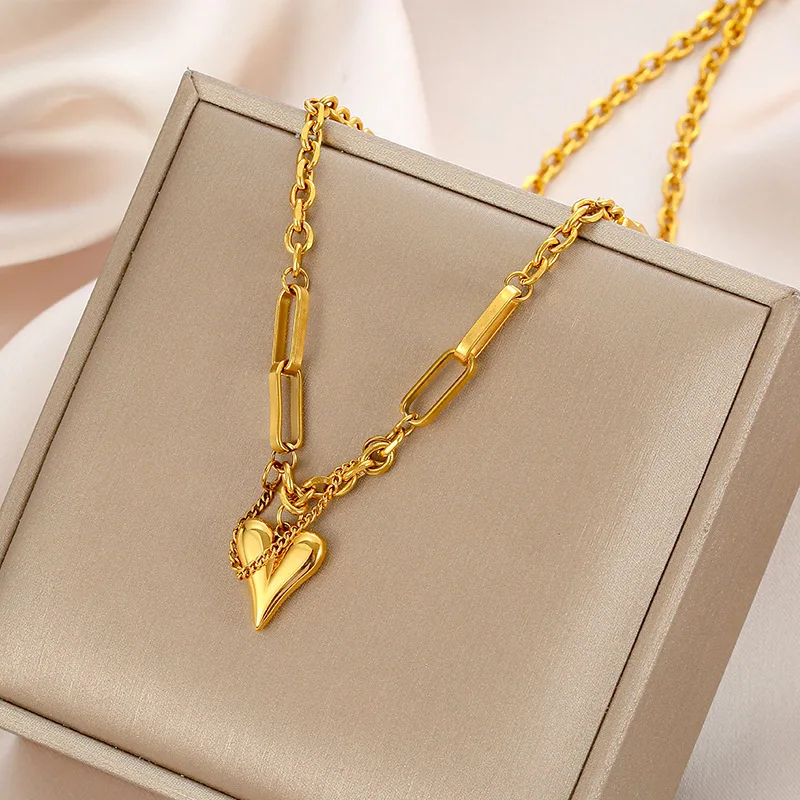 2023 New Classic Gold Color Stainless Steel Necklace For Women Limited Love Heart Pendant Jewelry Birthday Gift
2023 New Classic Gold Color Stainless Steel Necklace For Women Limited Love Heart Pendant Jewelry Birthday Gift
