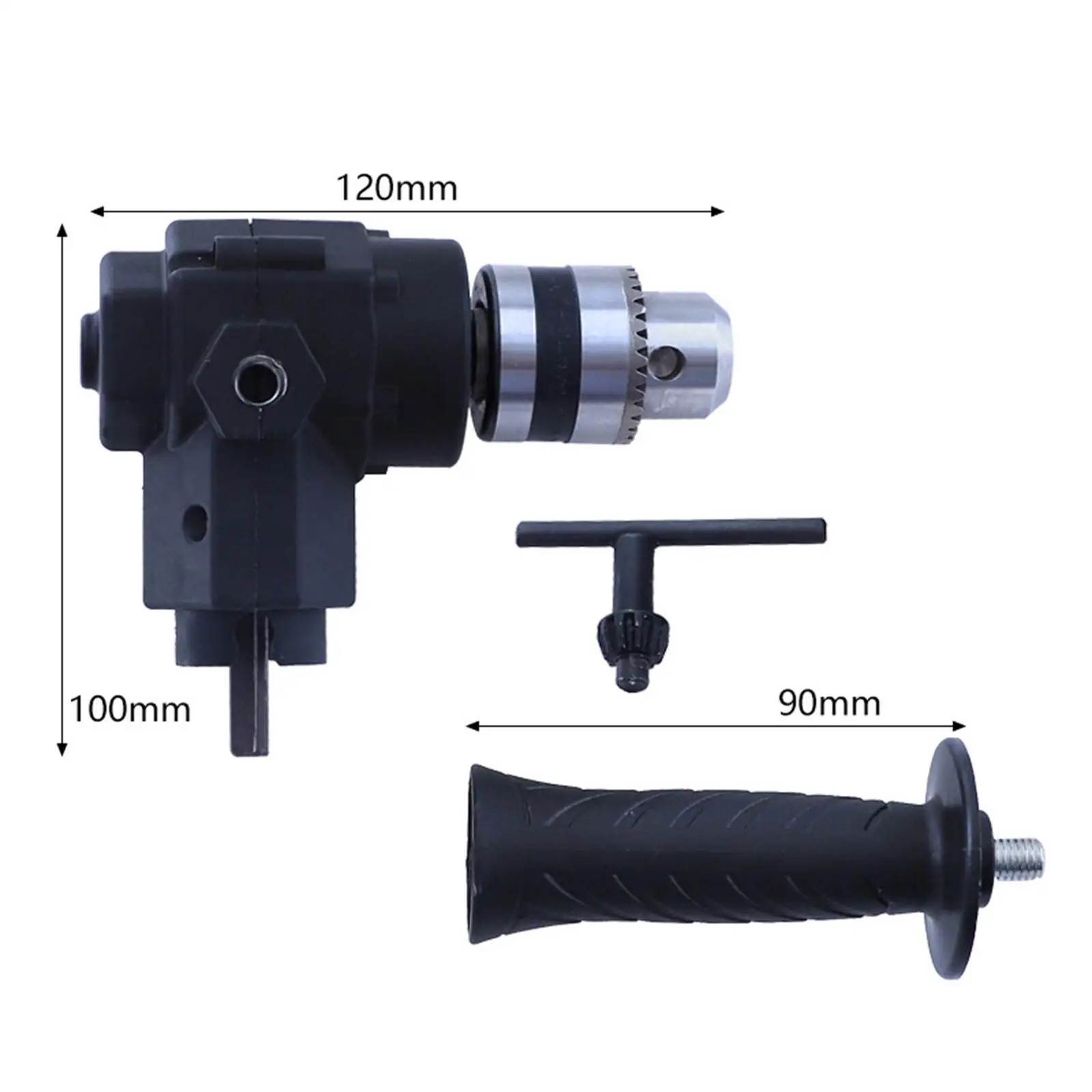 Round Shank Keyless Chuck Right Angle Drill Extension Electric Drill Attachment for Hand/Power Drills Buffing Attachments
Round Shank Keyless Chuck Right Angle Drill Extension Electric Drill Attachment for Hand/Power Drills Buffing Attachments