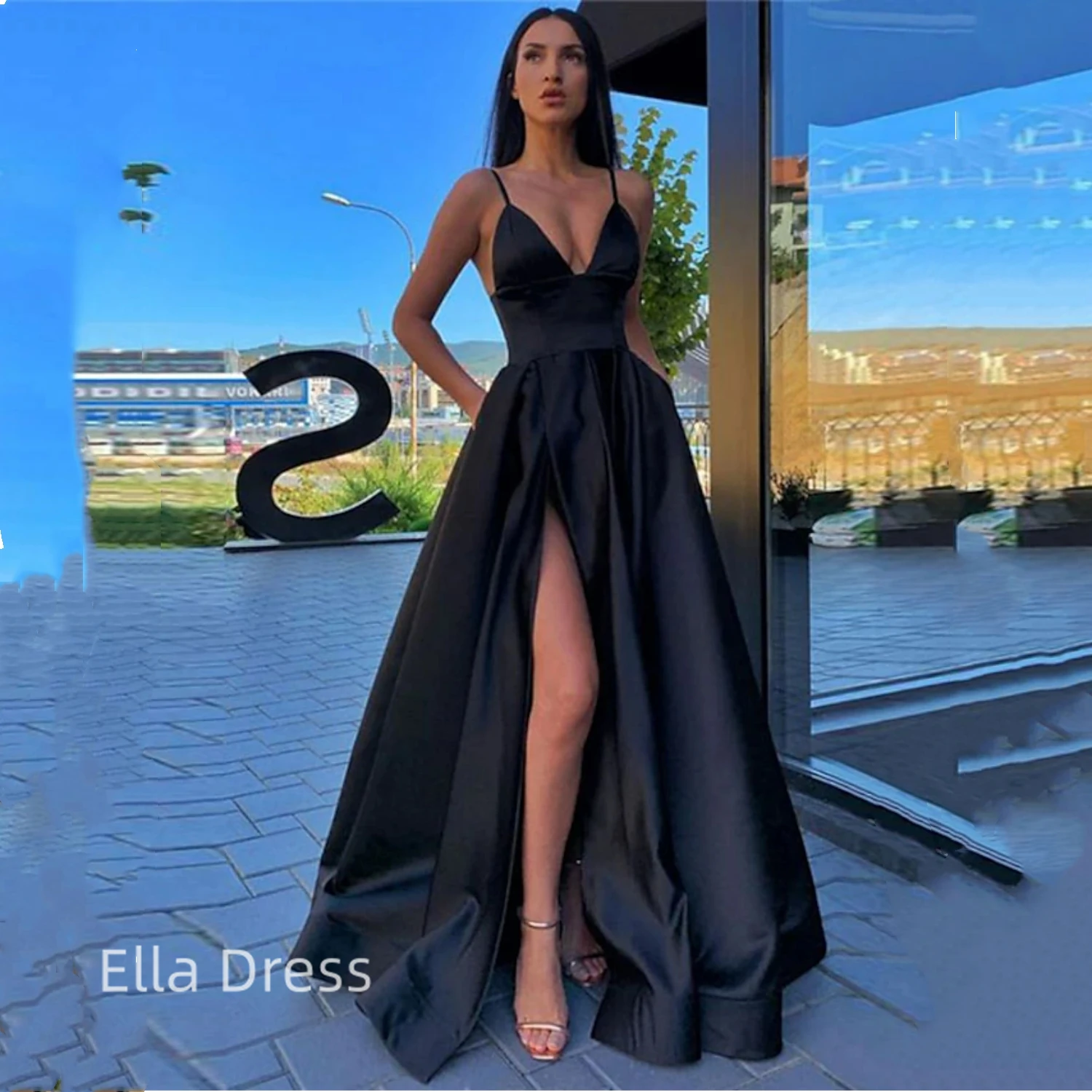 Ella Satin Luxurious Women's Evening Dresses Women Dresses for Weddings Ball Gowns Fork Bridesmaid Dress Woman Suspenders V Neck
Ella Satin Luxurious Women's Evening Dresses Women Dresses for Weddings Ball Gowns Fork Bridesmaid Dress Woman Suspenders V Neck