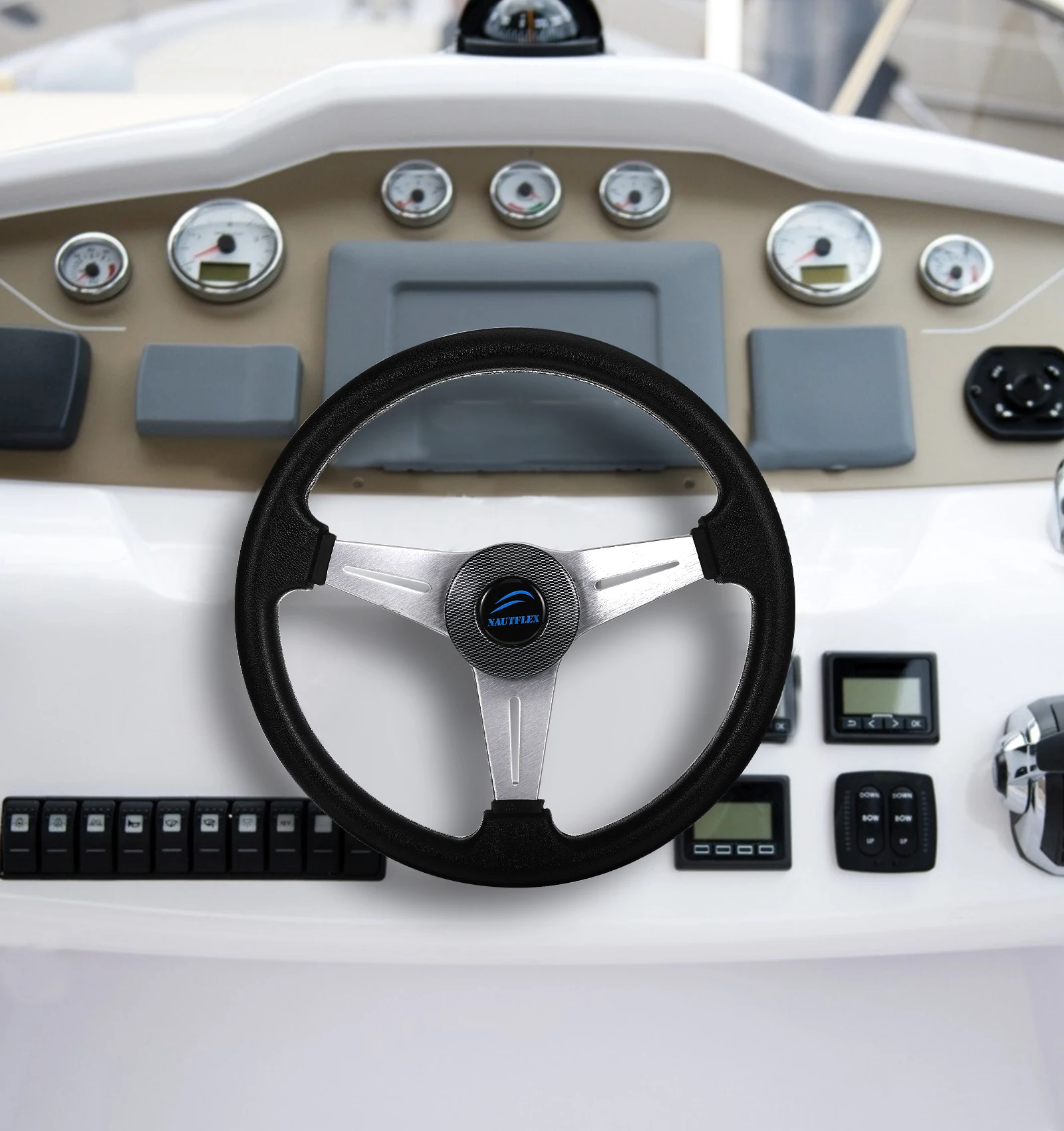 Universal Speed Boat 3 Spoke Steering Wheel Yacht PU Foam 13 3 inch Steamship Non-slip Helm Steer System Accessories
Universal Speed Boat 3 Spoke Steering Wheel Yacht PU Foam 13 3 inch Steamship Non-slip Helm Steer System Accessories