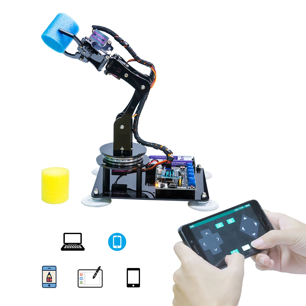 

Adeept 5-DOF Robotic Arm Kit Compatible with Arduino IDE | DIY Robotic Kit