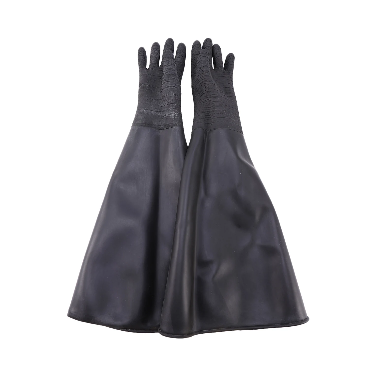 Rubber Black Sandblaster Gloves Stripe Abrasive Sand Blasting Gloves for Blasting Cabinet 65x30cm
Rubber Black Sandblaster Gloves Stripe Abrasive Sand Blasting Gloves for Blasting Cabinet 65x30cm