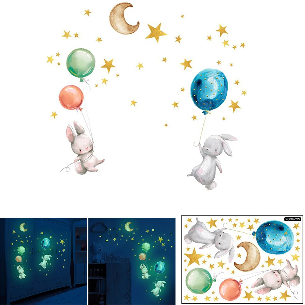 1x Cartoon Bunny Balloon Wall Sticker Home Decor Glow In The Dark Cute Sticker For Living Room Kids Bedroom Home Decor 28x38cm
1x Cartoon Bunny Balloon Wall Sticker Home Decor Glow In The Dark Cute Sticker For Living Room Kids Bedroom Home Decor 28x38cm