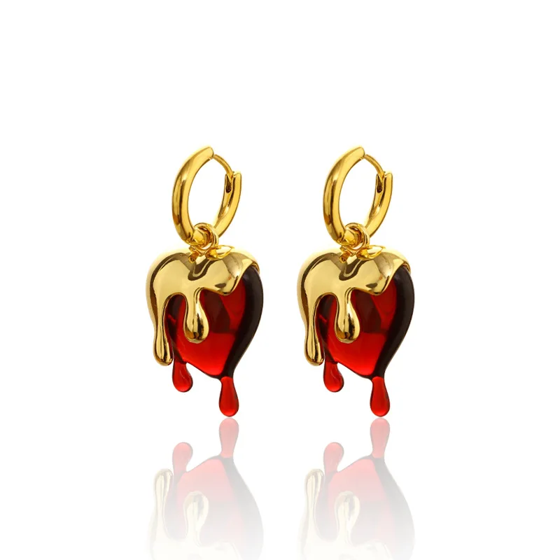 2022 New Unique Design Exaggerated Metal Molten Drops Of Wax Resin Red Heart-Shaped Earrings Women Jewelry Gifts
2022 New Unique Design Exaggerated Metal Molten Drops Of Wax Resin Red Heart-Shaped Earrings Women Jewelry Gifts