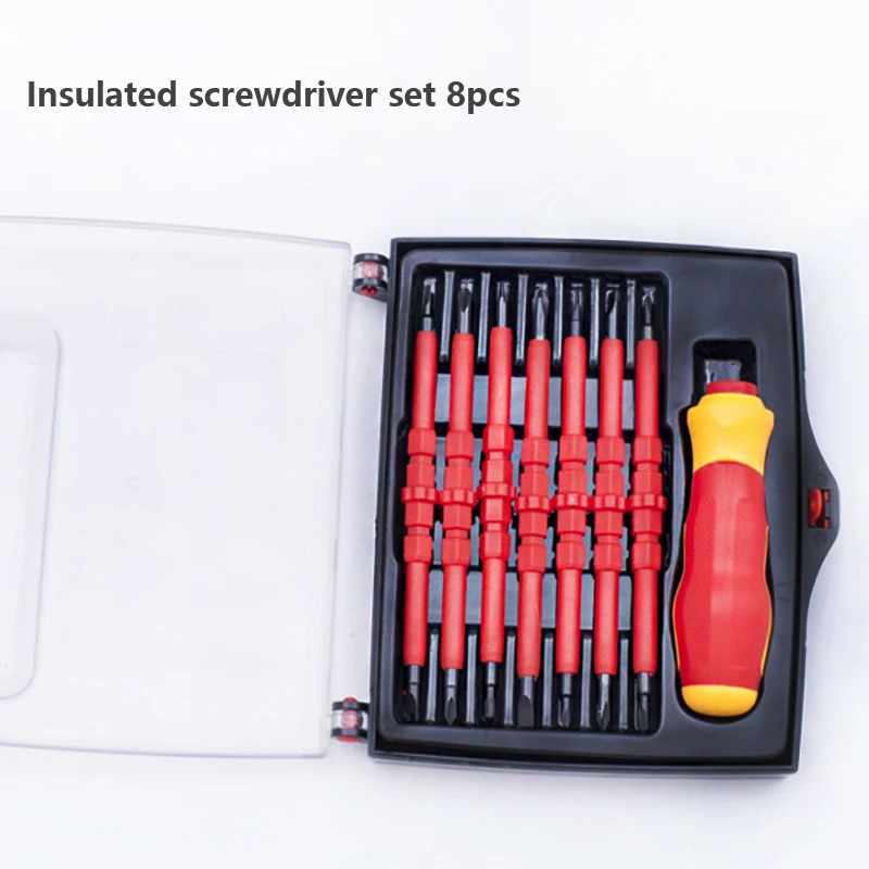 Набор изолированных отверток 8 шт., насадки для отверток, магнитные шлицевые Отвертки Phillips, держатель отверток для электриков, ручные инстру...
Набор изолированных отверток 8 шт., насадки для отверток, магнитные шлицевые Отвертки Phillips, держатель отверток для электриков, ручные инстру...