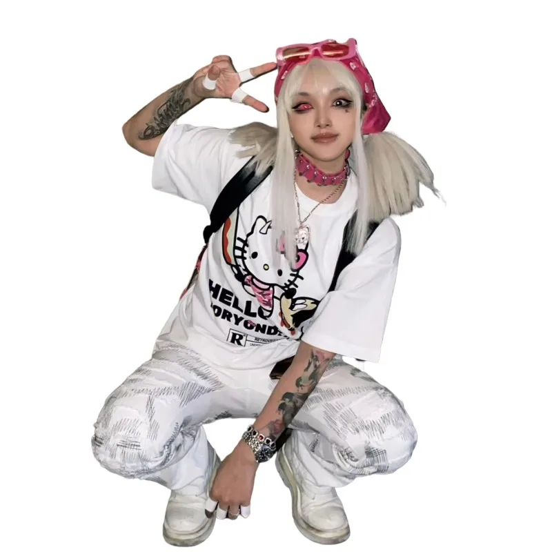 Sanrios Hellokittys хлопковая с коротким рукавом аниме милая мультяшная Сексуальная футболка Летняя новая кавайная дышащая ткань Повседневная Универсальная
Sanrios Hellokittys хлопковая с коротким рукавом аниме милая мультяшная Сексуальная футболка Летняя новая кавайная дышащая ткань Повседневная Универсальная
