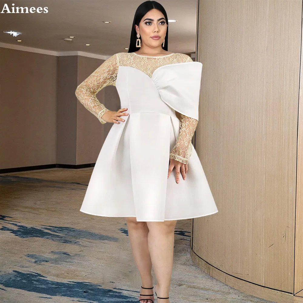 White Lace Women Evening Dress Elegant Bow Long Sleeves Patchwork Ruched Noble Lady Party Dresses Autumn Female Gowns
White Lace Women Evening Dress Elegant Bow Long Sleeves Patchwork Ruched Noble Lady Party Dresses Autumn Female Gowns