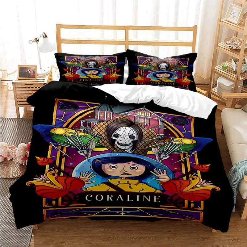 Horror Movie Coraline 3D Bedding Set Black Duvet Quilt Cover Set Comforter Cover Pillowcase King Queen Size Quilt Cover
Horror Movie Coraline 3D Bedding Set Black Duvet Quilt Cover Set Comforter Cover Pillowcase King Queen Size Quilt Cover