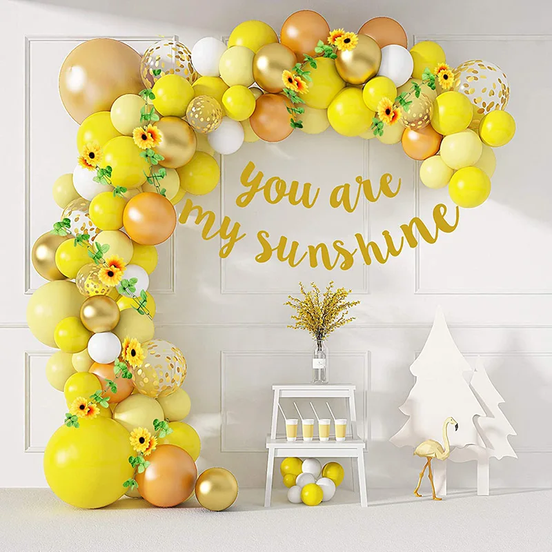 78Pcs Sunflower Yellow Balloons Arch Garland Kit Latex Gold White Balloon Arch for Birthday Party Decoration Baby Shower Globos
78Pcs Sunflower Yellow Balloons Arch Garland Kit Latex Gold White Balloon Arch for Birthday Party Decoration Baby Shower Globos