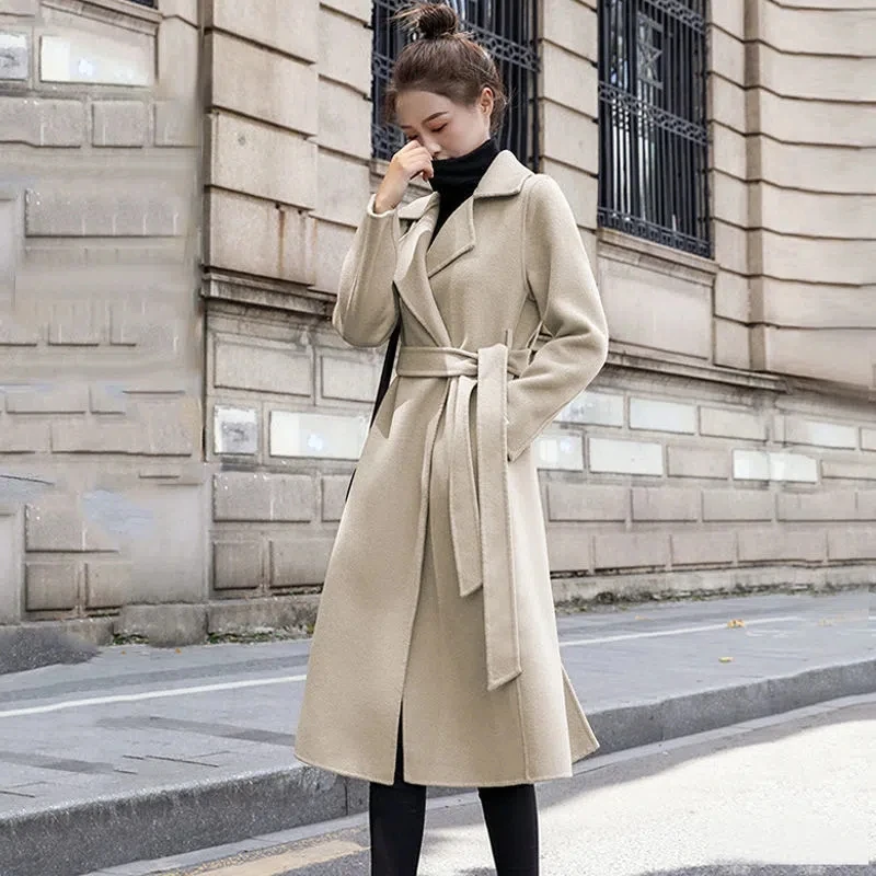 Elegant Ladies Woolen Coat Mid-Length Women's Autumn Winter Windbreaker Jacket 2023 New Mid-Length Korean Belt Woolen Outerwear
Elegant Ladies Woolen Coat Mid-Length Women's Autumn Winter Windbreaker Jacket 2023 New Mid-Length Korean Belt Woolen Outerwear