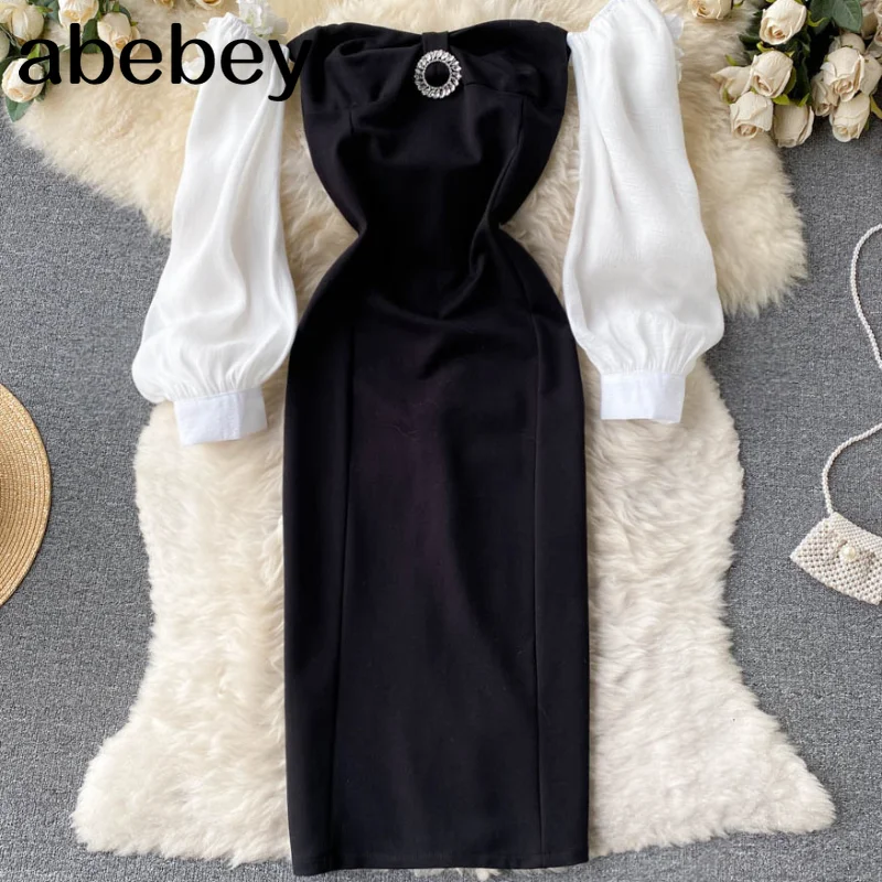 Elegant Evening Dress Women Fashion Korean Off Shoulder Slim Club Party Dresses Spring Sexy Slim Split Strapless Dress
Elegant Evening Dress Women Fashion Korean Off Shoulder Slim Club Party Dresses Spring Sexy Slim Split Strapless Dress