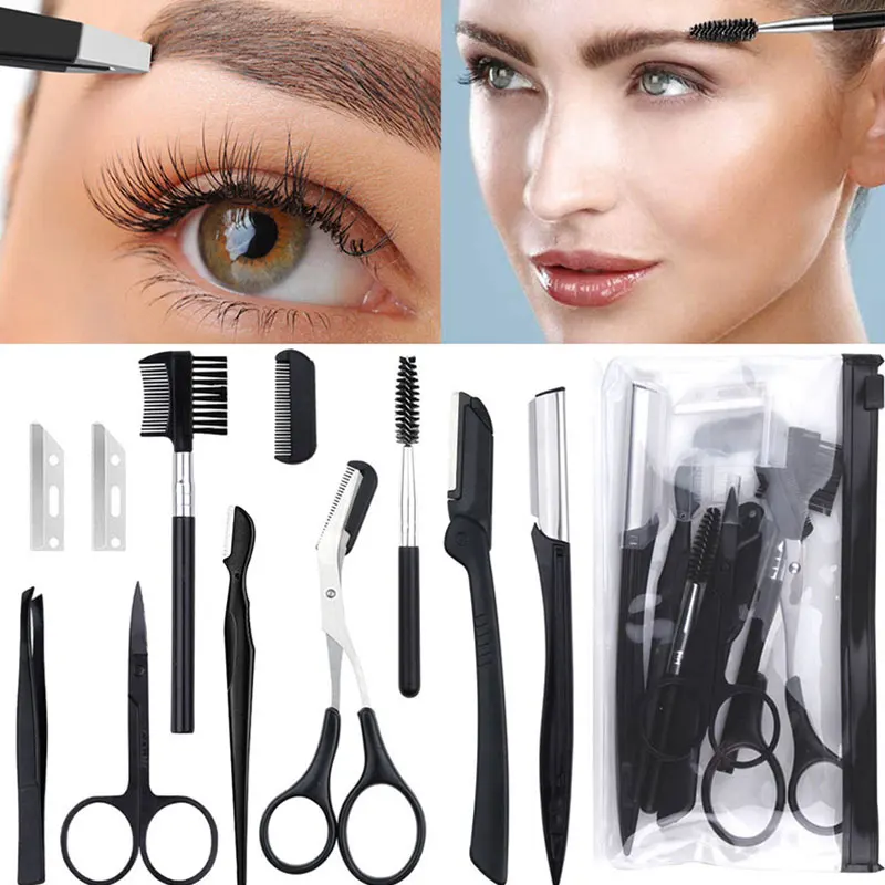 Eyebrow Trimming Scissors Stainless Steel Tweezers Eyebrow Scraping Eyebrow Comb Razor Eyebrow Clip Makeup Tools Sets
Eyebrow Trimming Scissors Stainless Steel Tweezers Eyebrow Scraping Eyebrow Comb Razor Eyebrow Clip Makeup Tools Sets