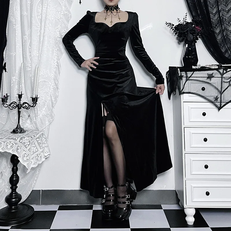 2023 New Autumn Square Neck Velvet Sexy Split Long Dresses Fashionable and Elegant Slim Fit Dress for Women
2023 New Autumn Square Neck Velvet Sexy Split Long Dresses Fashionable and Elegant Slim Fit Dress for Women