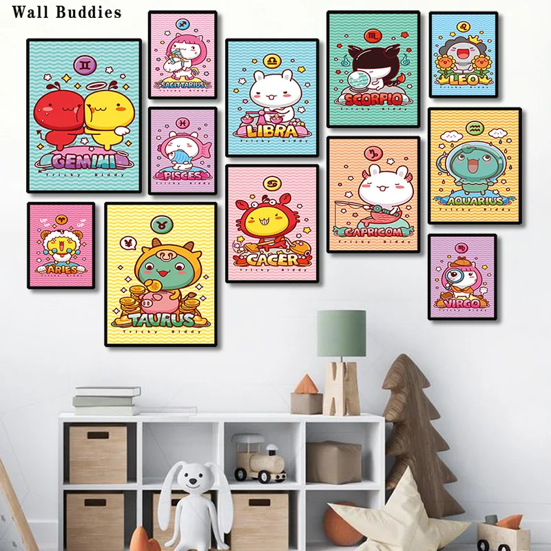 Modern Creative Cartoon 12 Constellation Cats Picture Art Printing Home Canvas Poster Children's Room Wall Decoration Aesthetics
Modern Creative Cartoon 12 Constellation Cats Picture Art Printing Home Canvas Poster Children's Room Wall Decoration Aesthetics