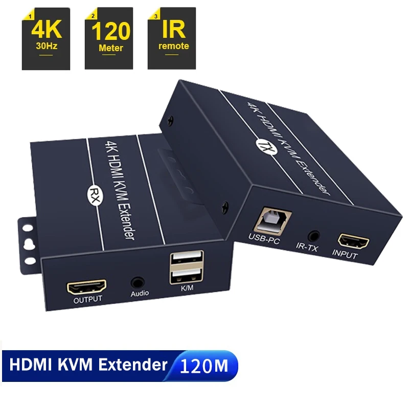 4K USB KVM HDMI удлинитель через Cat5e/6/ Ethernet до 120 м HDMI USB удлинитель передатчик с поддержкой USB клавиатуры мыши с выходом
4K USB KVM HDMI удлинитель через Cat5e/6/ Ethernet до 120 м HDMI USB удлинитель передатчик с поддержкой USB клавиатуры мыши с выходом