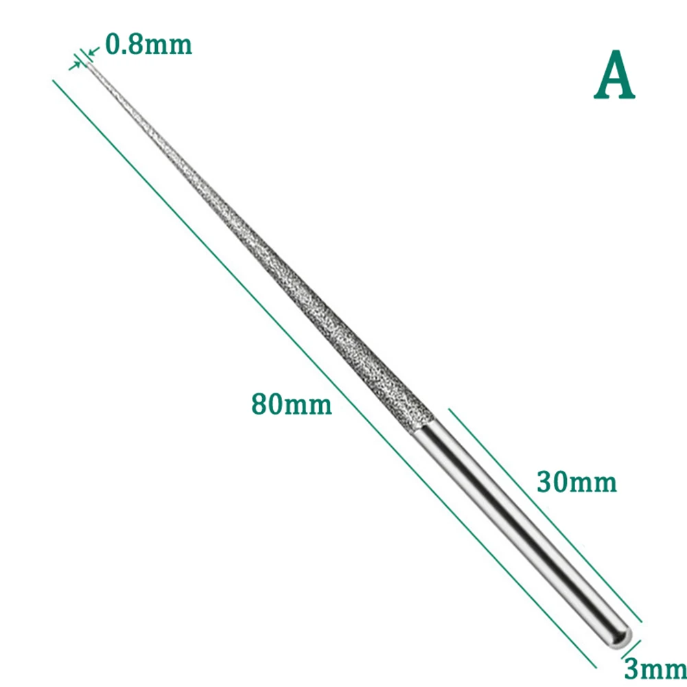 

1pc 3mm Shank Diamond Grinding Head Grinding Needle Bit Burr Mini Drill For Metal Glass Jade Engraving Drilling Carving Tool