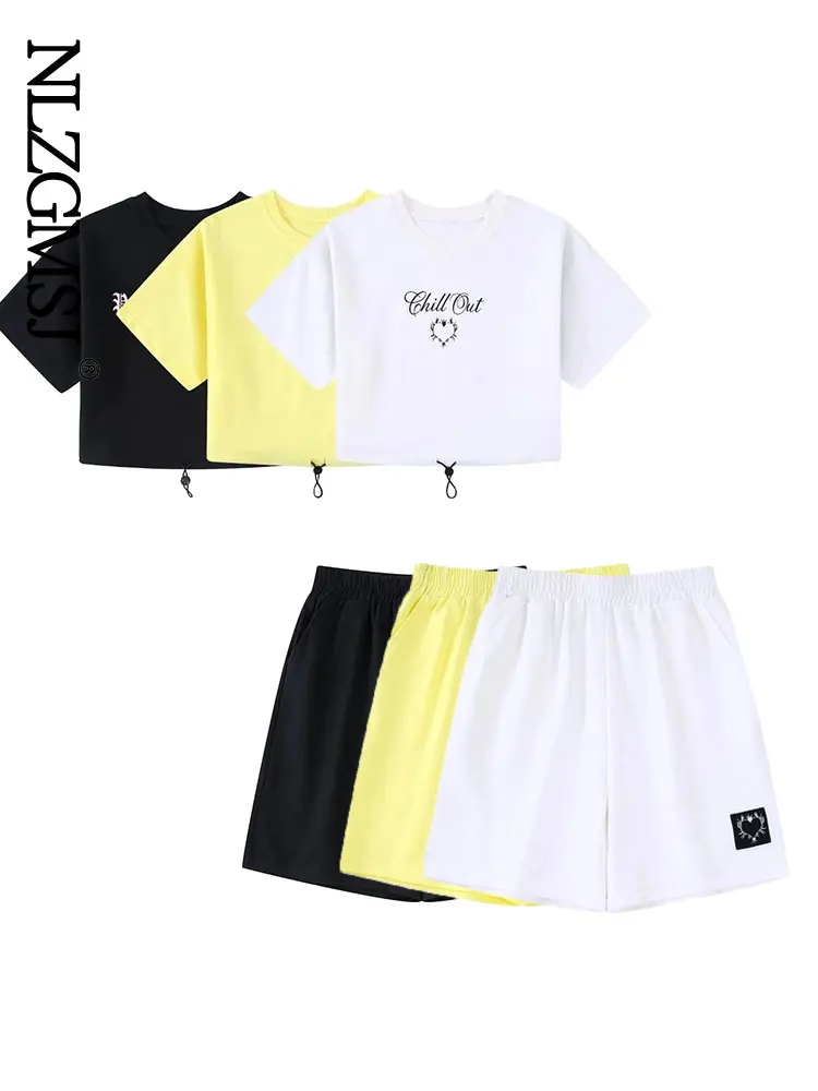 Женский комплект из двух предметов Nlzgmsj, летняя футболка с надписью и шортами-бермудами, 2022
Женский комплект из двух предметов Nlzgmsj, летняя футболка с надписью и шортами-бермудами, 2022