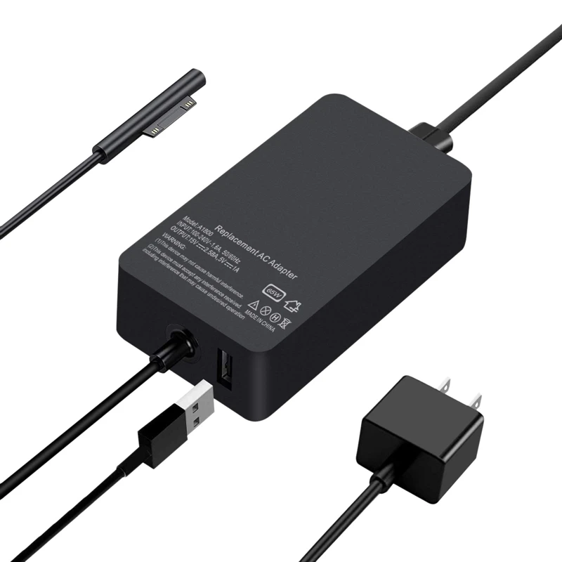 Laptop Charger 65W DC 15V 4A Short Circuit Overshoot Fire Protection With USBA Power Adapter For Surface Pro3/4
Laptop Charger 65W DC 15V 4A Short Circuit Overshoot Fire Protection With USBA Power Adapter For Surface Pro3/4