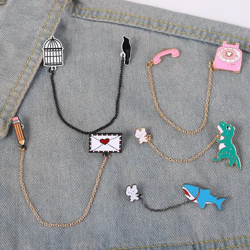 10 PCS / LOT Tassel Enamel Pins Dinosaur Shark Bird Animal Love Letter Vintage Phone Collar Decor Lapel Pin Brooch Men Women
10 PCS / LOT Tassel Enamel Pins Dinosaur Shark Bird Animal Love Letter Vintage Phone Collar Decor Lapel Pin Brooch Men Women