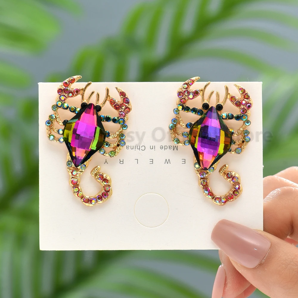 Colorful Crystal Animal Scorpion Stud Earrings For Women Unusual Design Luxury Glass Wedding Party Statement Jewelry Accessories
Colorful Crystal Animal Scorpion Stud Earrings For Women Unusual Design Luxury Glass Wedding Party Statement Jewelry Accessories