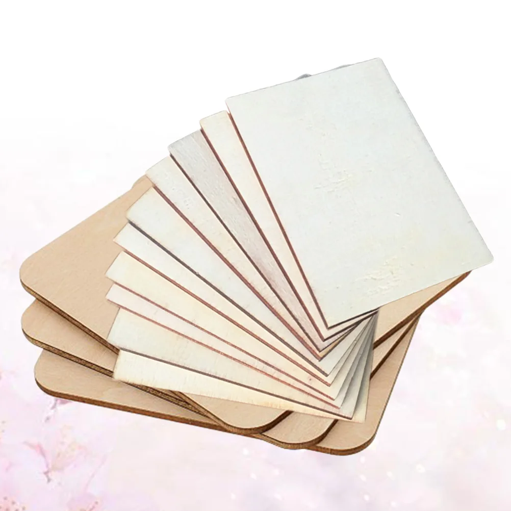 

24Pcs 7x49x03cm Environmental Wooden Slices Right Angle Rectangular Shaped Wood Chips DIY Handicraft Accessories