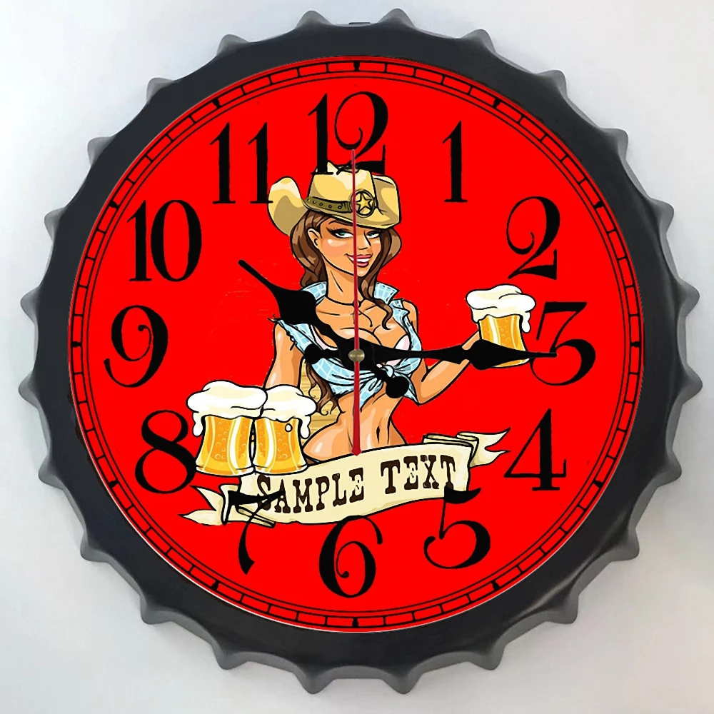 Creative Beer Lid Silent Wall Clock Vintage Wine Poster Metal Signs Bar Pub Cafe Hotel Home Decor Wall Hanging Painting Plaque 2
Creative Beer Lid Silent Wall Clock Vintage Wine Poster Metal Signs Bar Pub Cafe Hotel Home Decor Wall Hanging Painting Plaque 2