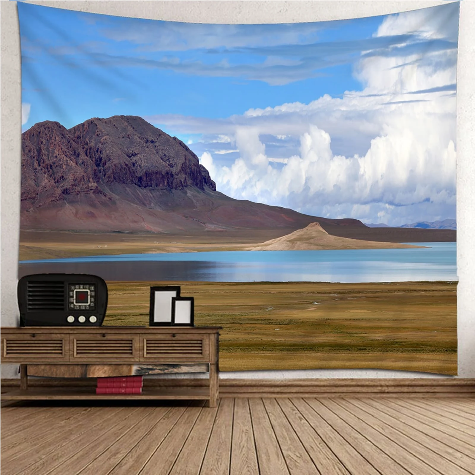 

Room Tapestry 3D Stickers Wall Decor natural scenery Mountains Rivers Sky Wall Hanging Blanket Dorm Art Decor Covering