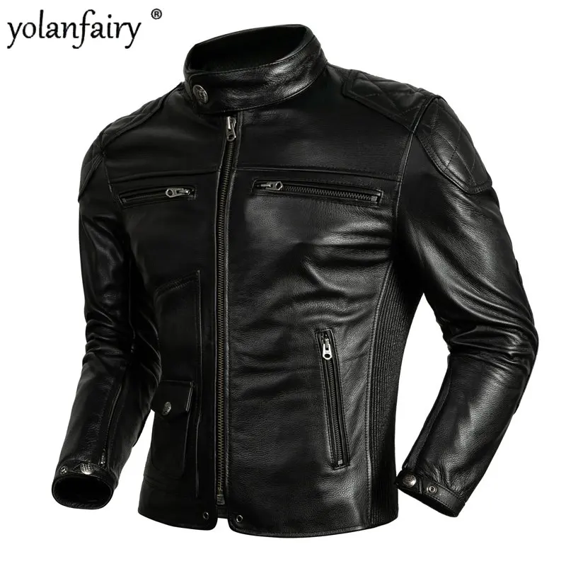 100% Cowhide Real Leather Jacket Men's Leather Jacket Can Add Protective Gear Trendy Motorcycle Mens Jacket Chamarras FCY4027
100% Cowhide Real Leather Jacket Men's Leather Jacket Can Add Protective Gear Trendy Motorcycle Mens Jacket Chamarras FCY4027