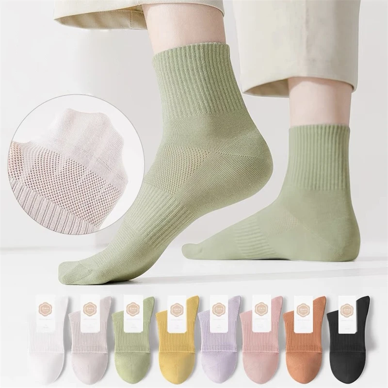 Women's Socks New Spring Summer 95% Cotton Breathable Solid Color Mesh Socks Female Absorb Sweat Deodorant Casual High Quality
Women's Socks New Spring Summer 95% Cotton Breathable Solid Color Mesh Socks Female Absorb Sweat Deodorant Casual High Quality
