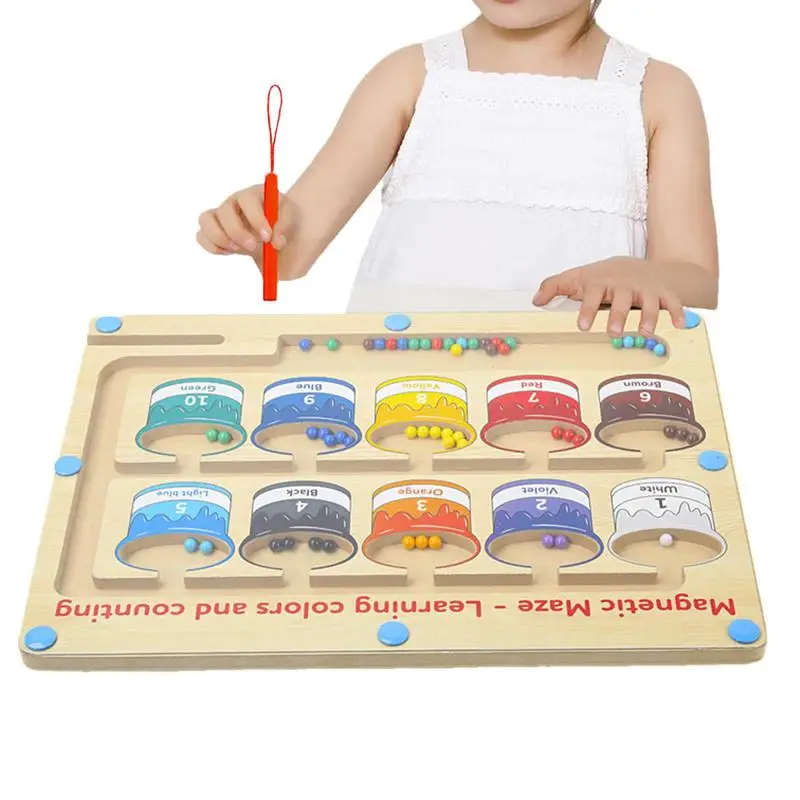 Magnetic Color And Number Maze Puzzle Number Magnet Balls Wooden Maze Board Safe Early Educational Toy For Boys And Girls Ages 2
Magnetic Color And Number Maze Puzzle Number Magnet Balls Wooden Maze Board Safe Early Educational Toy For Boys And Girls Ages 2