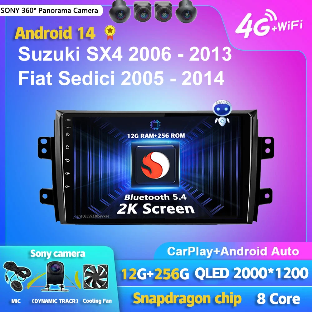 Android 14 Carplay Auto 2K экран автомобильный радиоприемник BT мультимедийный плеер для Suzuki