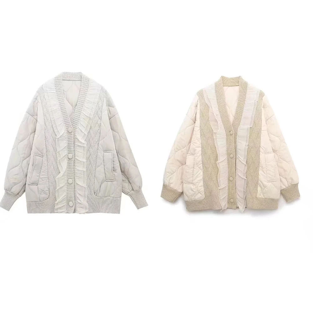 PB&ZA Women Winter Fashion Jacket Korean Knitted Splicing Cotton Coat Long Sleeve Single Breasted Female Outerwear Overshirt
PB&ZA Women Winter Fashion Jacket Korean Knitted Splicing Cotton Coat Long Sleeve Single Breasted Female Outerwear Overshirt