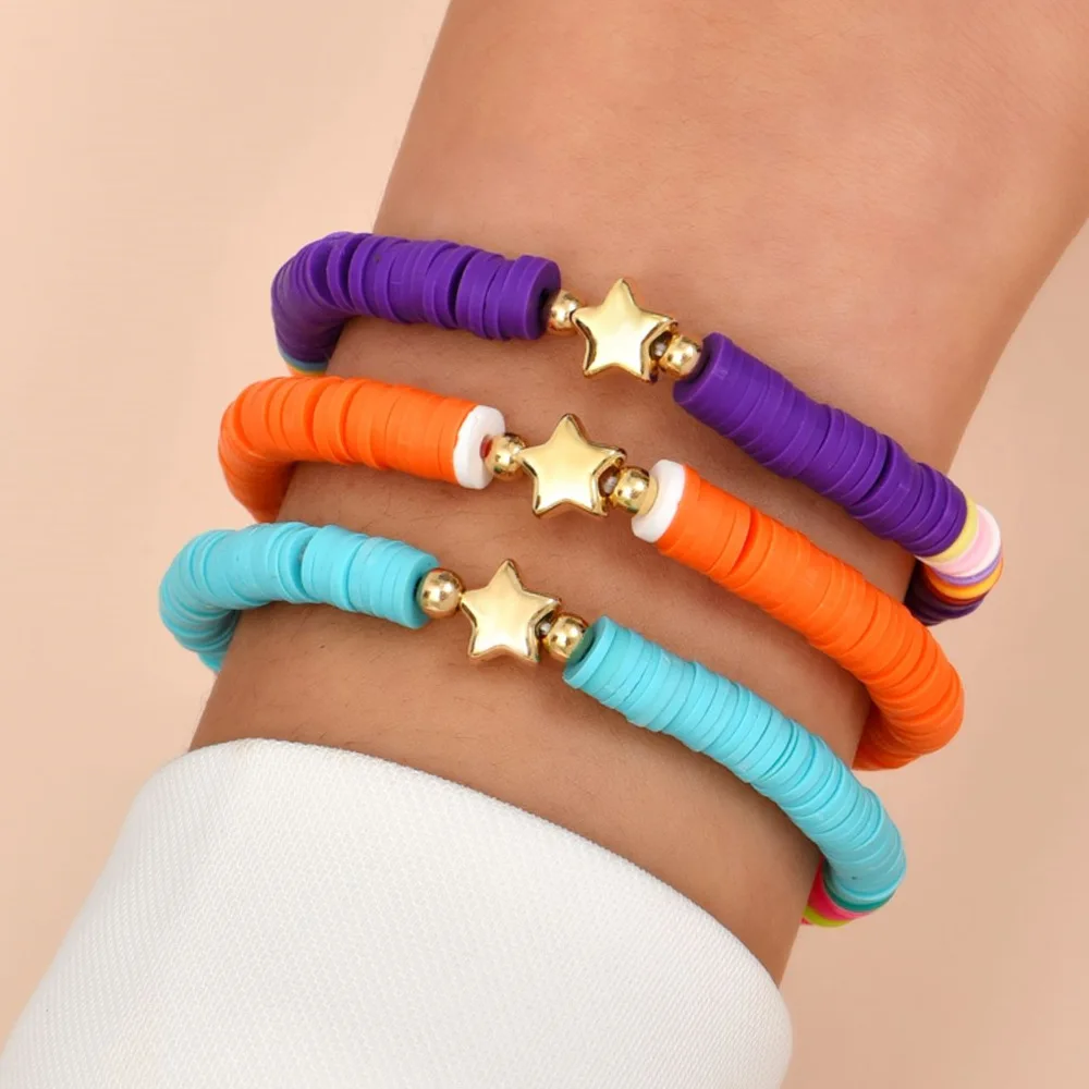 Pentagram Colorful Bracelet Summer Beach Stretch Soft Ceramic Bracelet 3 Piece Set
Pentagram Colorful Bracelet Summer Beach Stretch Soft Ceramic Bracelet 3 Piece Set